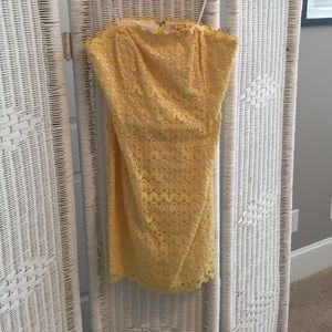 Lilly Pulitzer Yellow Strapless Dress